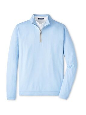 Peter Millar Blue Topaz Albatross Cotton-Blend Pique Quarter-Zip Golf Pullover